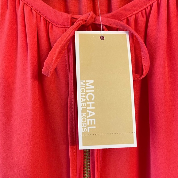 NWT Michael Kors Coral Reef Long Sleeve Lined Blouse - Picture 8 of 12